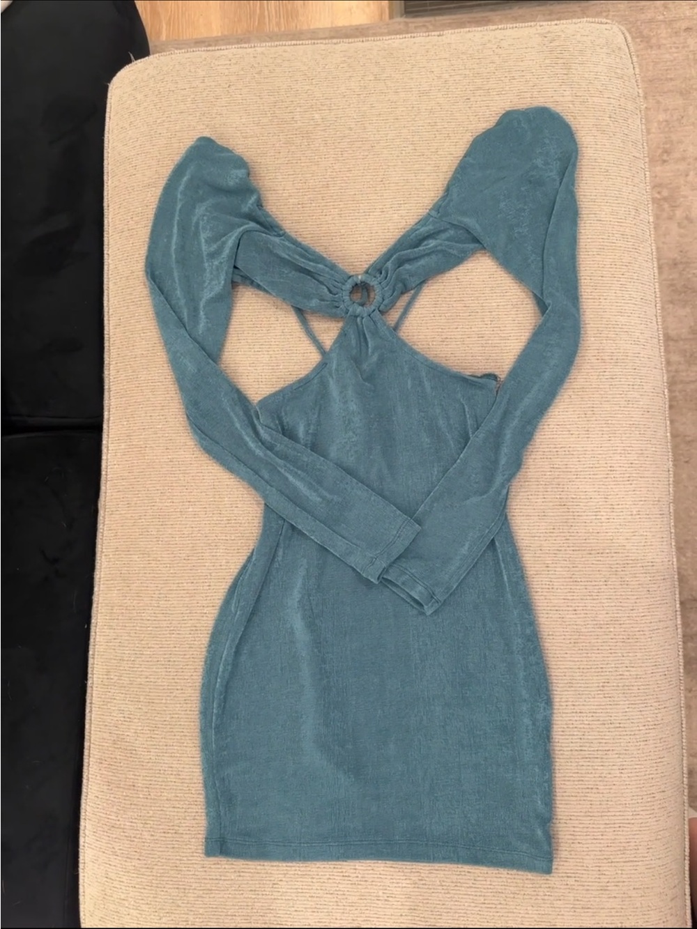 Princess Polly Teal Long-Sleeve Cutout Bodycon Dress